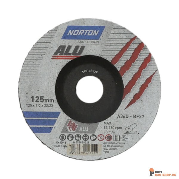 nortonschleifmittel/NORTON_schleifmittel_66252828228 Grinding wheel Angle Grinder Norton ALU 125x7x22_23mm_146112